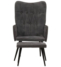 Ohrensessel mit Hocker Schwarz Vintage Canvas