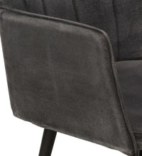 Ohrensessel mit Hocker Schwarz Vintage Canvas