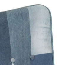 Sessel mit Hocker Blau Denim Patchwork Canvas