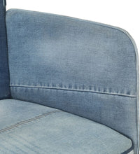 Sessel mit Hocker Blau Denim Patchwork Canvas