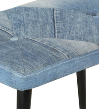 Sessel mit Hocker Blau Denim Patchwork Canvas