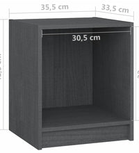 Nachttische 2 Stk. Grau 35,5x33,5x41,5 cm Massivholz Kiefer