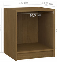 Nachttisch Honigbraun 35,5x33,5x41,5 cm Massivholz Kiefer