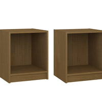 Nachttische 2 Stk. Honigbraun 35,5x33,5x41,5 Massivholz Kiefer