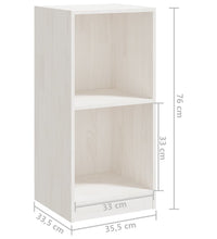 Beistellschrank Weiß 35,5x33,5x76 cm Massivholz Kiefer