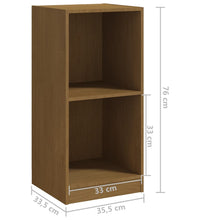 Beistellschrank Honigbraun 35,5x33,5x76 cm Massivholz Kiefer