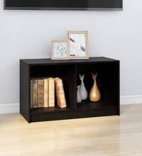 TV-Schrank Schwarz 70x33x42 cm Massivholz Kiefer