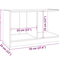 TV-Schrank Schwarz 70x33x42 cm Massivholz Kiefer