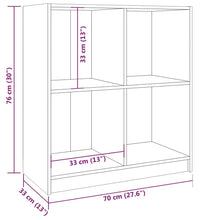 Sideboard Weiß 70x33x76 cm Massivholz Kiefer