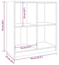 Sideboard Schwarz 70x33x76 cm Massivholz Kiefer