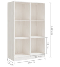 Bücherregal Weiß 70x33x110 cm Massivholz Kiefer