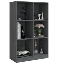 Bücherregal Grau 70x33x110 cm Massivholz Kiefer