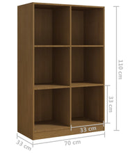 Bücherregal Honigbraun 70x33x110 cm Massivholz Kiefer