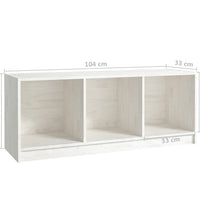 TV-Schrank Weiß 104x33x41 cm Massivholz Kiefer