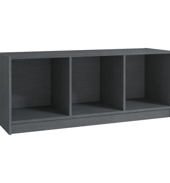 TV-Schrank Grau 104x33x41 cm Massivholz Kiefer