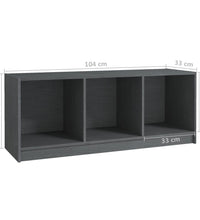 TV-Schrank Grau 104x33x41 cm Massivholz Kiefer