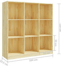 Bücherregal/Raumteiler 104x33,5x110 cm Massivholz Kiefer