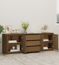 Beistellschrank Honigbraun 180x36x65 cm Massivholz Kiefer