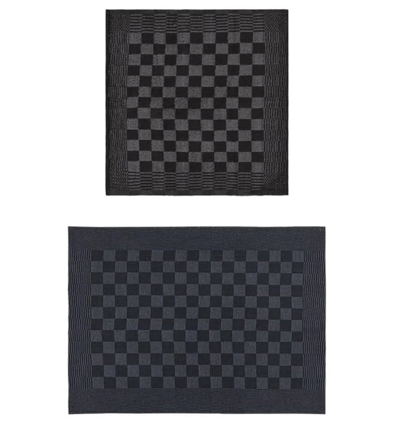 10-tlg. Handtuch-Set Schwarz und Grau Baumwolle