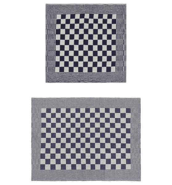 10-tlg. Handtuch-Set Blau und Weiß Baumwolle