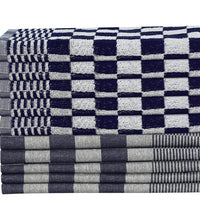 10-tlg. Handtuch-Set Blau und Weiß Baumwolle