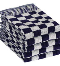 10-tlg. Handtuch-Set Blau und Weiß Baumwolle