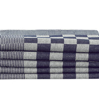 10-tlg. Handtuch-Set Blau und Weiß Baumwolle