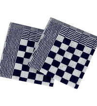 10-tlg. Handtuch-Set Blau und Weiß Baumwolle