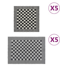 10-tlg. Handtuch-Set Schwarz und Weiß Baumwolle