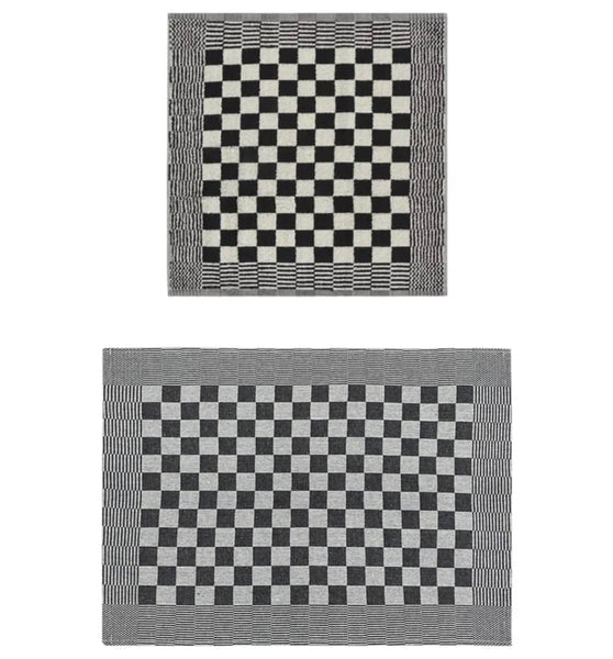 10-tlg. Handtuch-Set Schwarz und Weiß Baumwolle