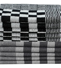 10-tlg. Handtuch-Set Schwarz und Weiß Baumwolle