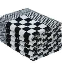 10-tlg. Handtuch-Set Schwarz und Weiß Baumwolle