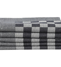 10-tlg. Handtuch-Set Schwarz und Weiß Baumwolle