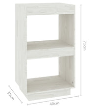 Bücherregal Weiß 40x35x71 cm Massivholz Kiefer