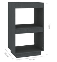 Bücherregal Grau 40x35x71 cm Massivholz Kiefer