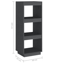 Bücherregal/Raumteiler Grau 40x35x103 cm Massivholz Kiefer