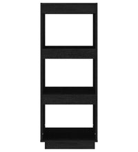 Bücherregal/Raumteiler Schwarz 40x35x103 cm Massivholz Kiefer