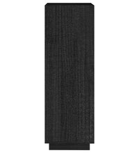 Bücherregal/Raumteiler Schwarz 40x35x103 cm Massivholz Kiefer