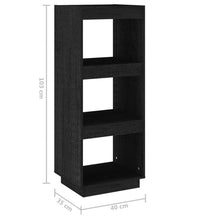 Bücherregal/Raumteiler Schwarz 40x35x103 cm Massivholz Kiefer