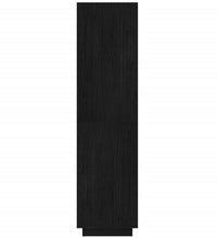 Bücherregal/Raumteiler Schwarz 40x35x135 cm Massivholz Kiefer