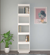 Bücherregal/Raumteiler Weiß 40x35x167 cm Massivholz Kiefer