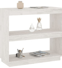 Bücherregal Weiß 80x35x71 cm Massivholz Kiefer