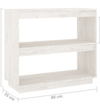 Bücherregal Weiß 80x35x71 cm Massivholz Kiefer