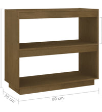 Bücherregal Honigbraun 80x35x71 cm Massivholz Kiefer