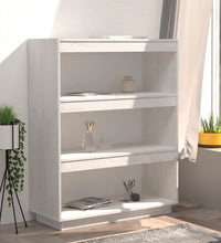 Bücherregal/Raumteiler Weiß 80x35x103 cm Massivholz Kiefer