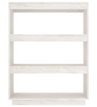 Bücherregal/Raumteiler Weiß 80x35x103 cm Massivholz Kiefer
