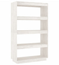 Bücherregal/Raumteiler Weiß 80x35x135 cm Massivholz Kiefer