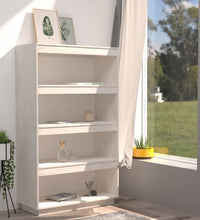 Bücherregal/Raumteiler Weiß 80x35x135 cm Massivholz Kiefer