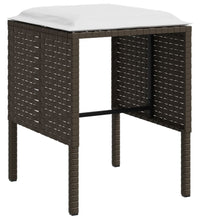 5-tlg. Sofagarnitur in L-Form mit Kissen Poly Rattan Braun