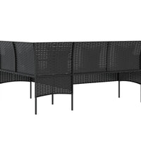 5-tlg. Sofagarnitur in L-Form mit Kissen Poly Rattan Schwarz